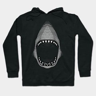 Line shark white Hoodie